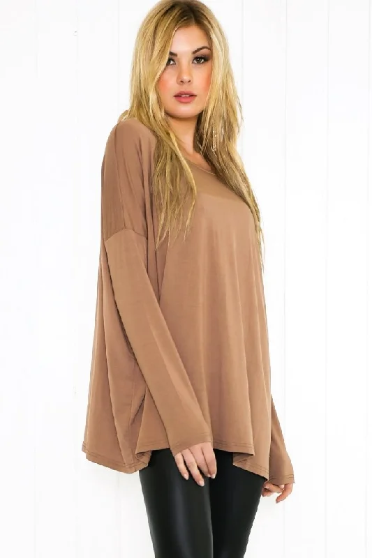 Suzanna Long Sleeve Top - Mocha