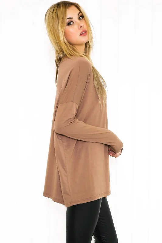 Suzanna Long Sleeve Top - Mocha