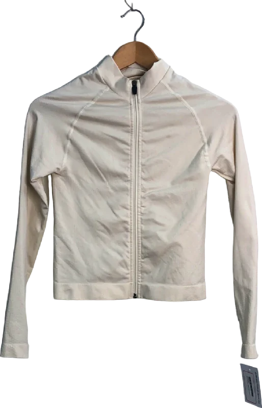 Tala White Zip-Up Athletic Jacket M