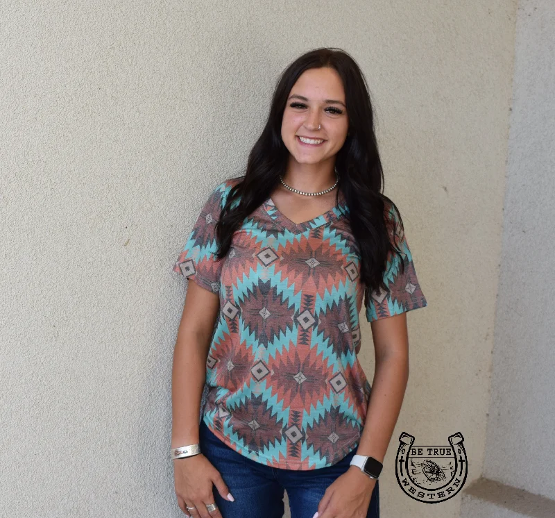 The Gettin' Western Aztec Top