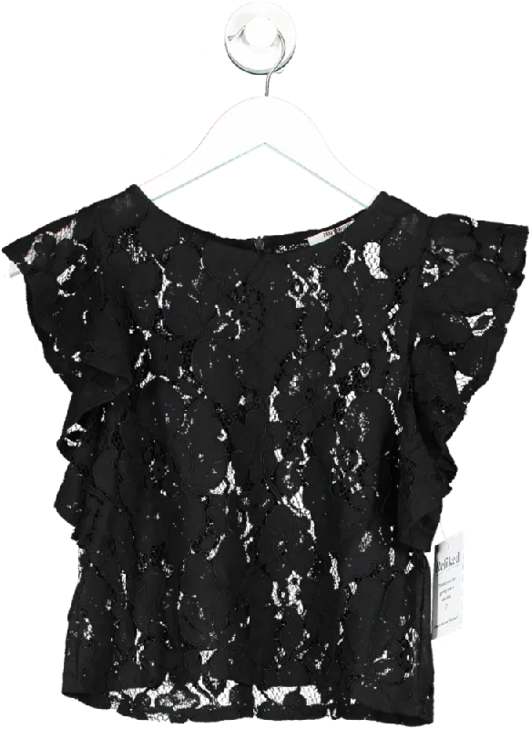 ZARA Black Lace Top UK S