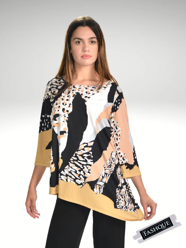 FASHQUE - DIGITAL PRINT ASYMMETRICAL TUNIC - T1000