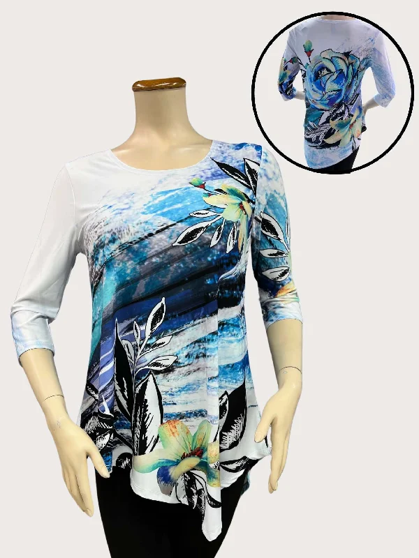 FASHQUE - DIGITAL PRINT ASYMMETRICAL TUNIC - T1005