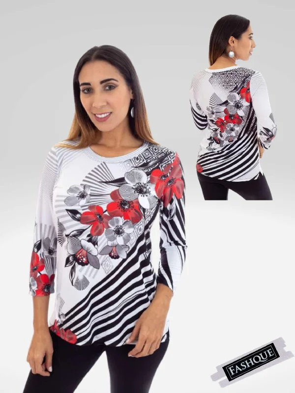 FASHQUE - TOP DIGITAL PRINT TUNIC - T1002